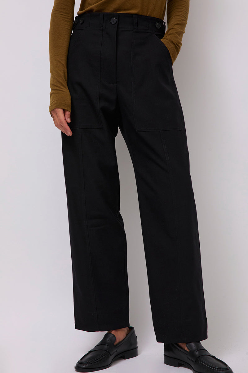 Mijeong Park Wool Blend Workwear Pants in Navy