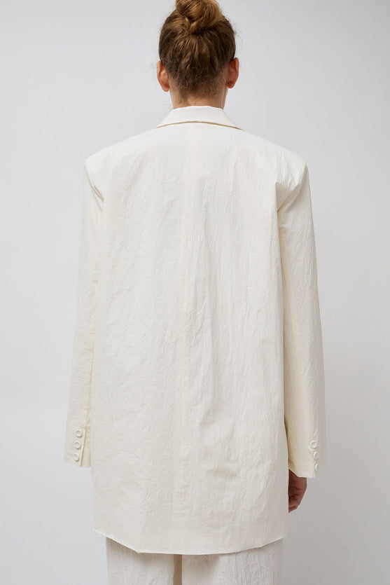Modern Weaving Oversized Boxy Blazer in Off White