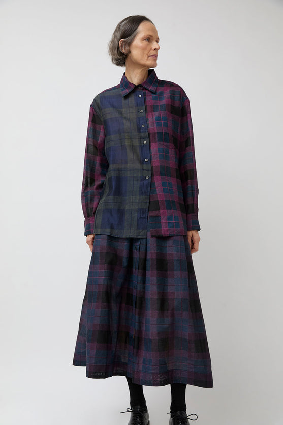 NYMANE Chris Shirt in Black and Indigo