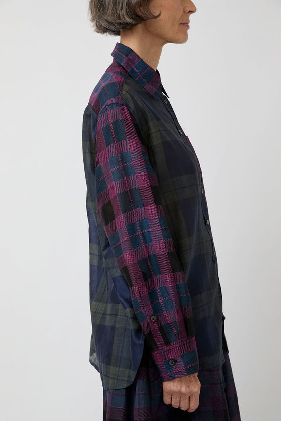 NYMANE Chris Shirt in Black and Indigo