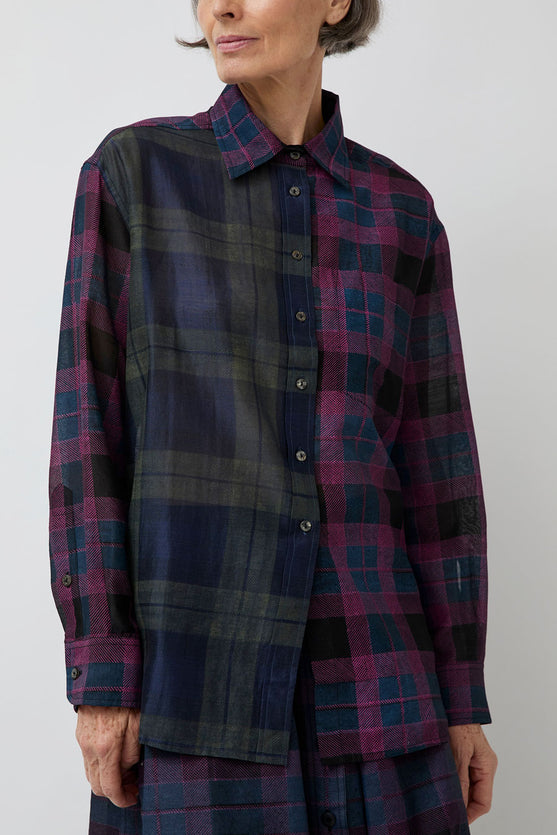 NYMANE Chris Shirt in Black and Indigo