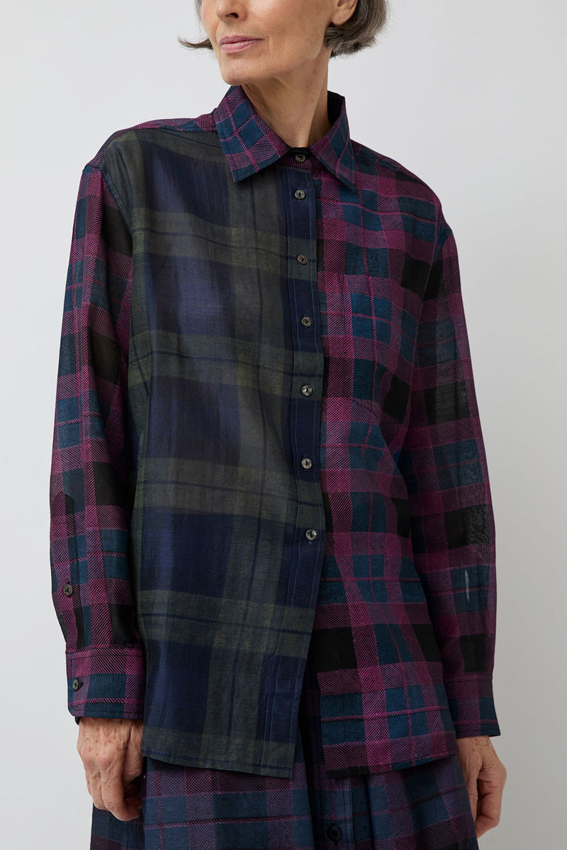 NYMANE Chris Shirt in Black and Indigo