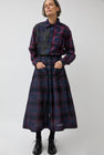 NYMANE Utility Skirt in Black Violet Plaid