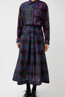 NYMANE Utility Skirt in Black Violet Plaid