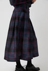 NYMANE Utility Skirt in Black Violet Plaid