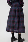 NYMANE Utility Skirt in Black Violet Plaid