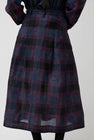 NYMANE Utility Skirt in Black Violet Plaid