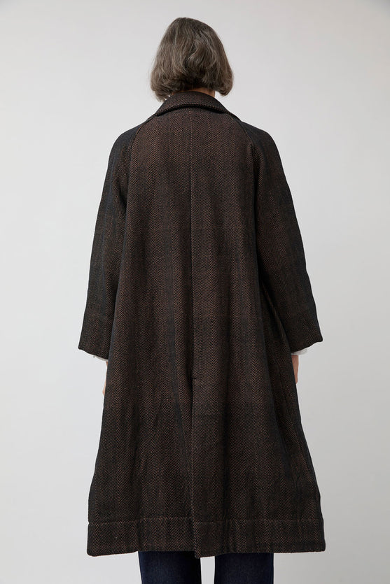 NYMANE Vasa Coat in Handwoven Herringbone