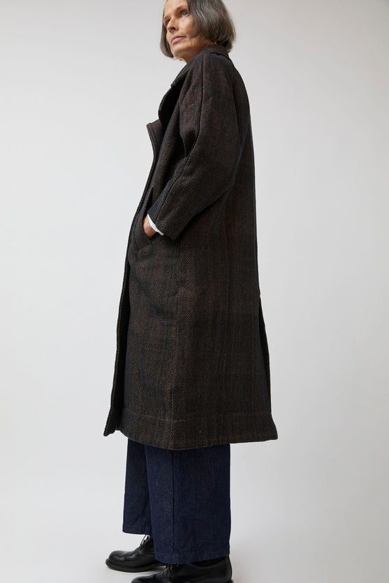 NYMANE Vasa Coat in Handwoven Herringbone