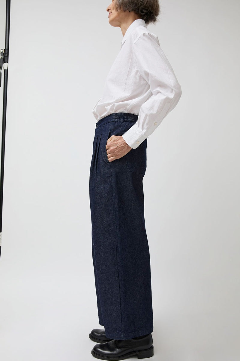 NYMANE Wes Pleated Pant in Indigo