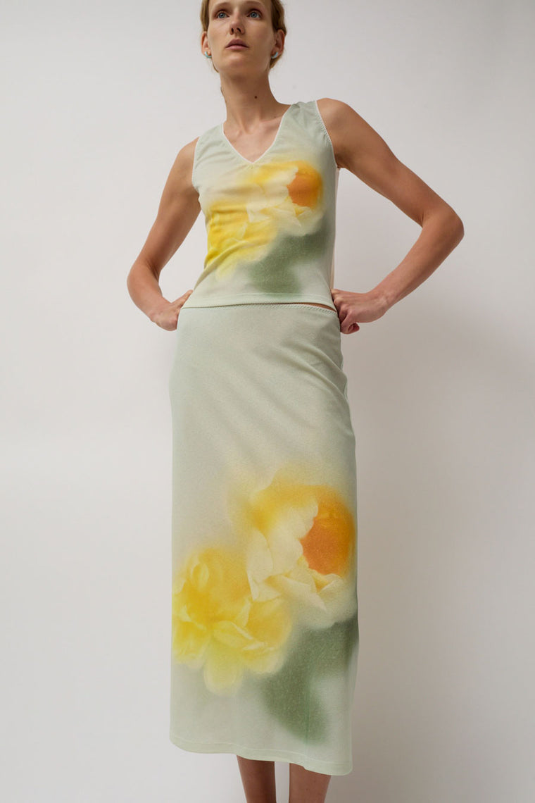 Naya Rea Nika Skirt in Yellow Rose Print