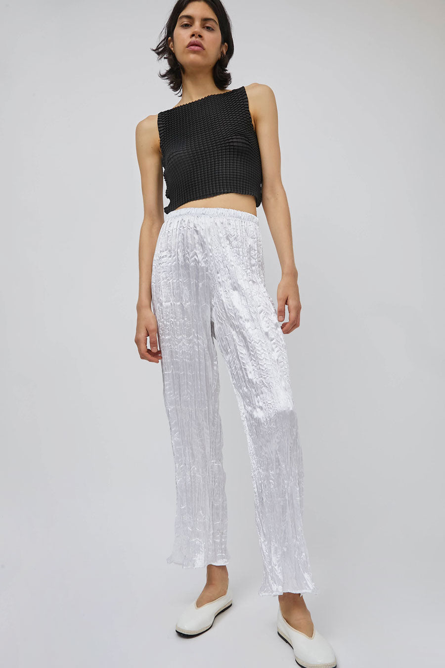Nin Studio Crinkle Pant in Pearl