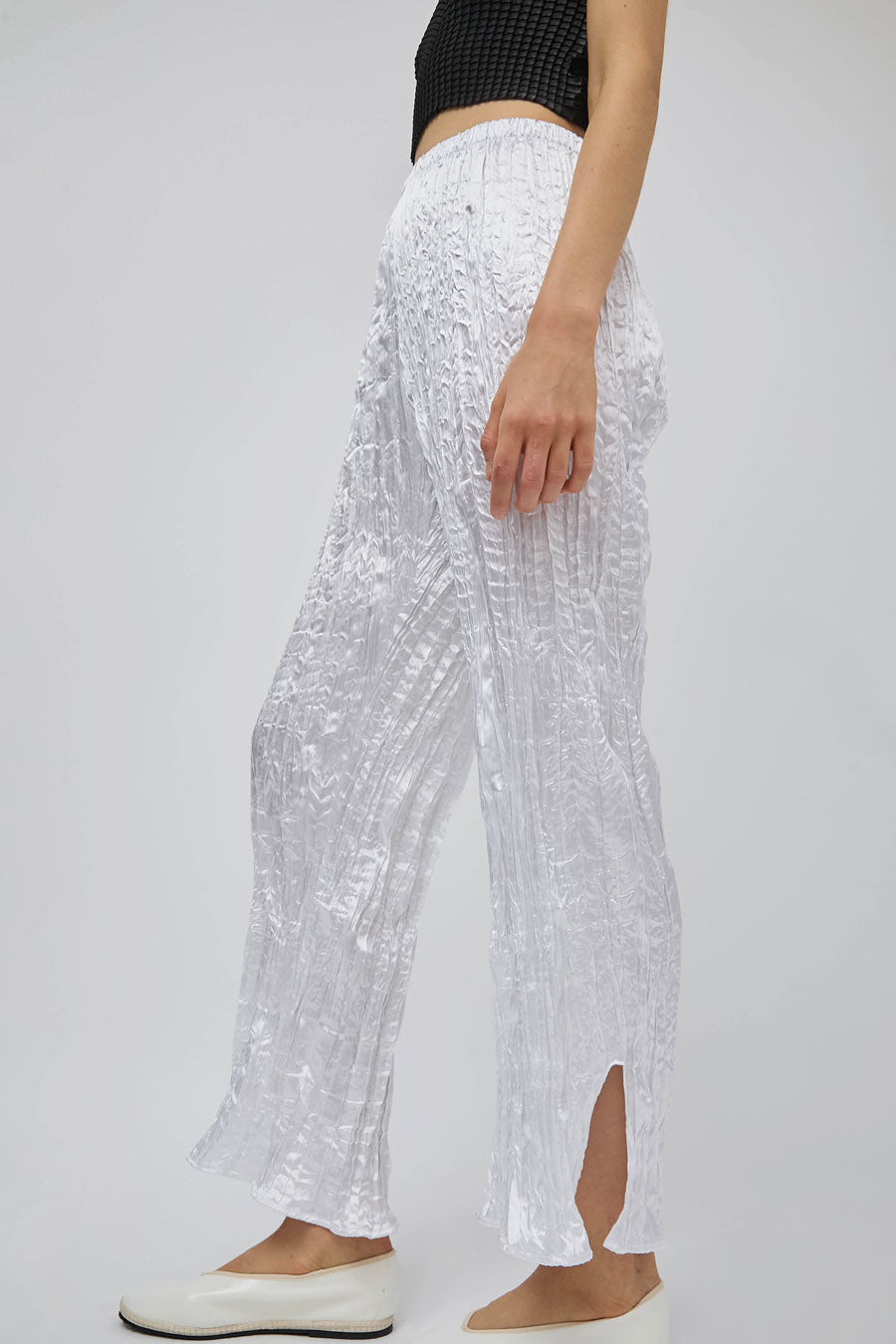 Nin Studio Crinkle Pant in Pearl