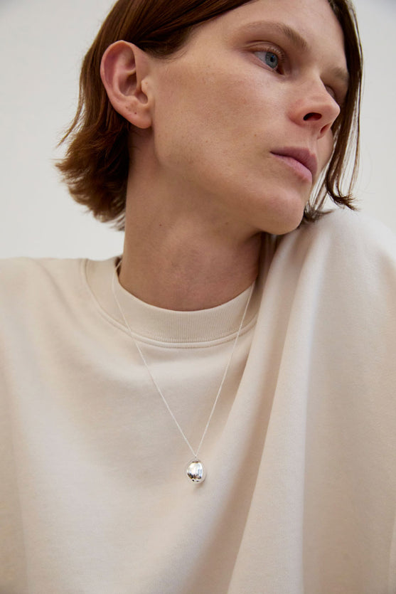 Nina Gordon Drop Necklace in Silver