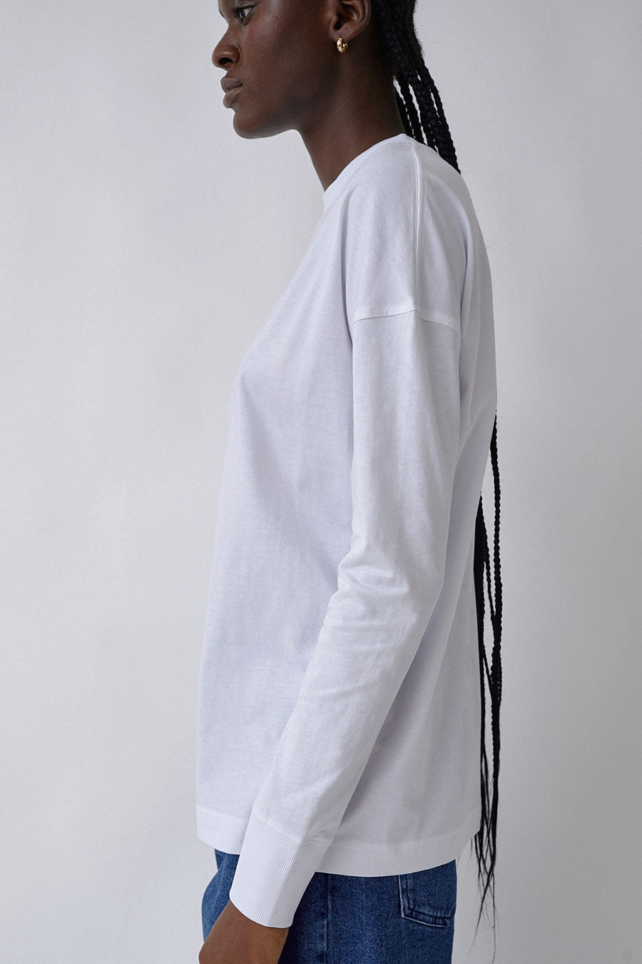 Ninety Percent Camilo Long Sleeve Top in White