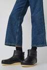 No.6 Low Shearling Clog Boot on Flat Bendable Base in Jet