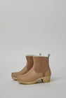 No.6 5" Pull on Shearling Clog Boot on Mid Heel in Fawn