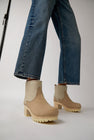 No.6 5" Pull On Shearling Clog Boot on Mid Tread in Bone Suede on White Base