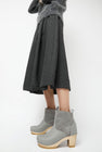 No.6 5" Pull on Shearling Clog Boot on High Heel in Storm and Light Grey