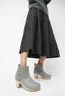 No.6 5" Pull on Shearling Clog Boot on High Heel in Storm and Light Grey