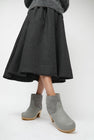 No.6 5" Pull on Shearling Clog Boot on High Heel in Storm and Light Grey