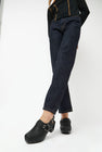 No.6 Arlo Clog on Square Toe Mid Heel in Black on Black Base