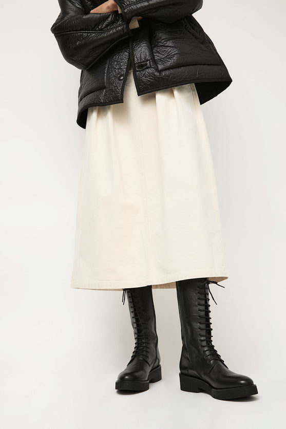 No.6 Lace Up Crepe Sole Boot in Nero