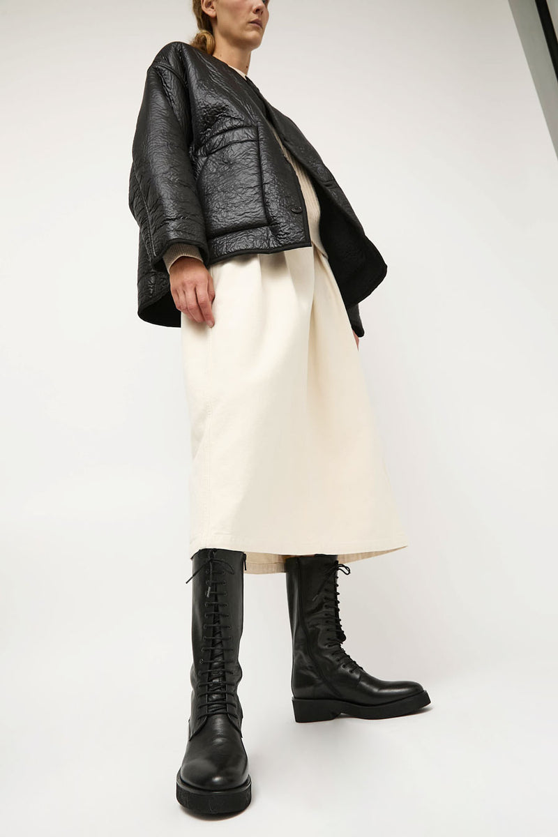 No.6 Lace Up Crepe Sole Boot in Nero