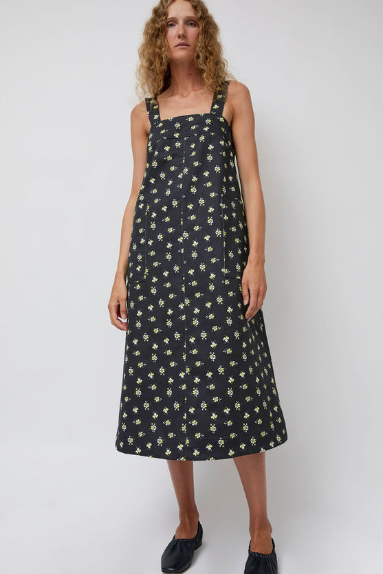 No.6 Linn Dress in Black and Yellow Ditsy