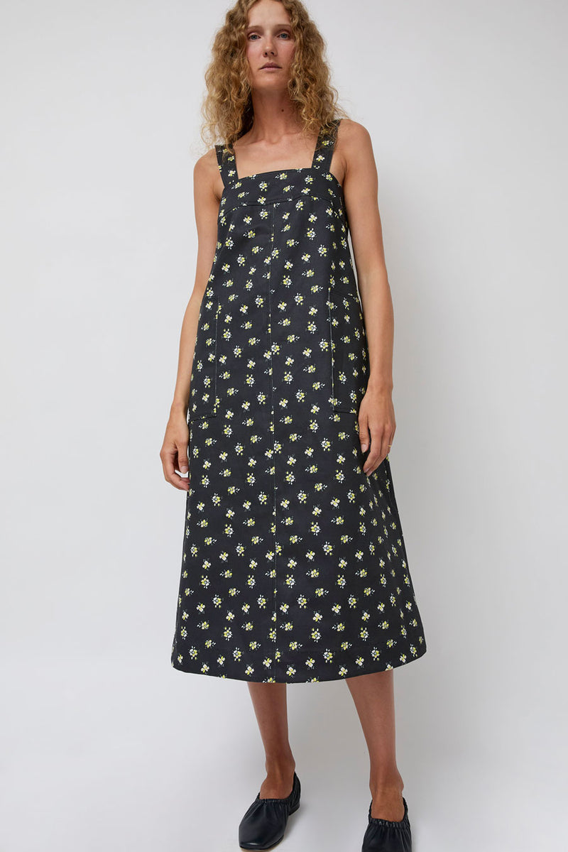No.6 Linn Dress in Black and Yellow Ditsy