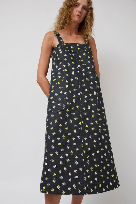 No.6 Linn Dress in Black and Yellow Ditsy