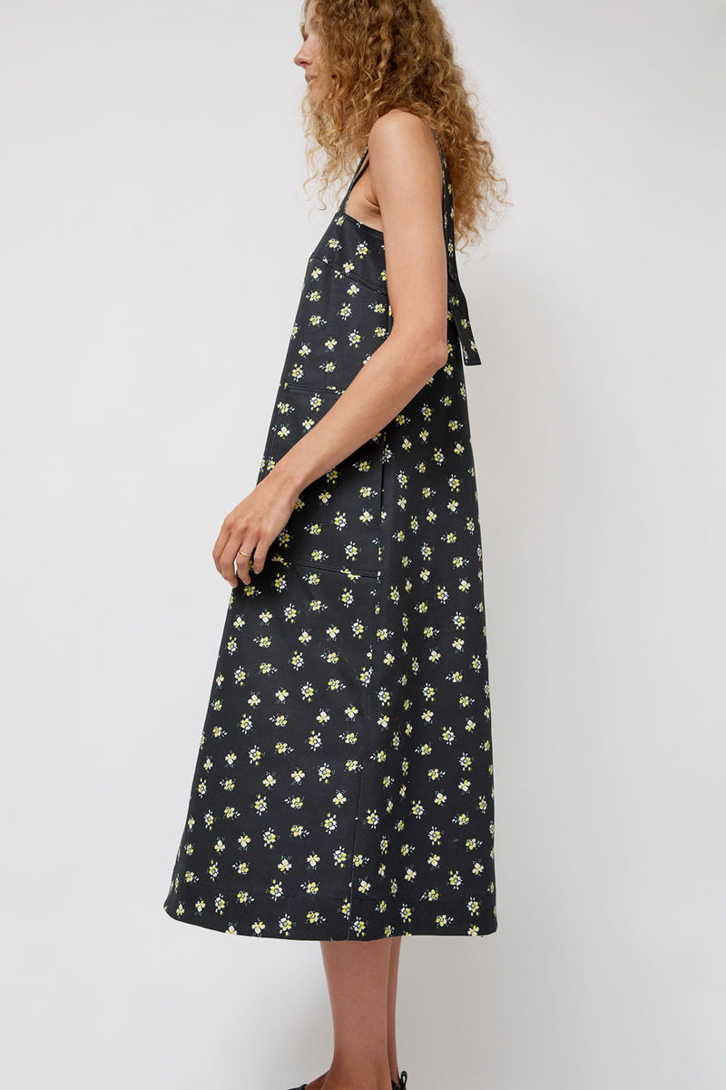 No.6 Linn Dress in Black and Yellow Ditsy