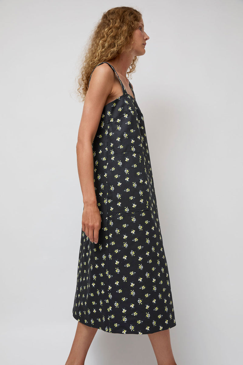 No.6 Linn Dress in Black and Yellow Ditsy