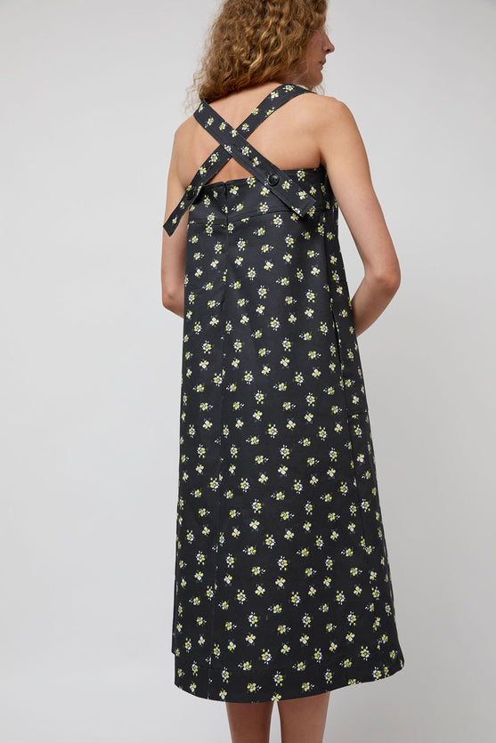 No.6 Linn Dress in Black and Yellow Ditsy