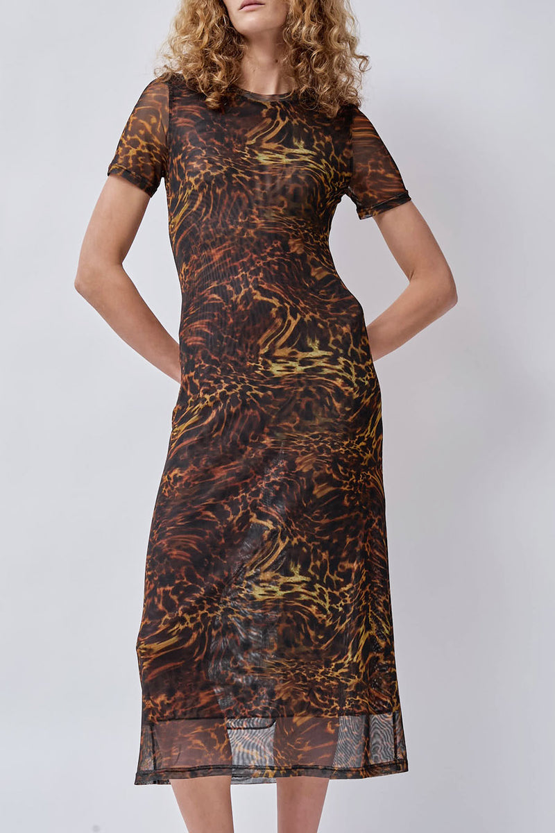No.6 Mads Dress in Brown Animal
