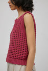 No.6 Reed Tank in Pink and Brown