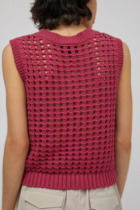 No.6 Reed Tank in Pink and Brown