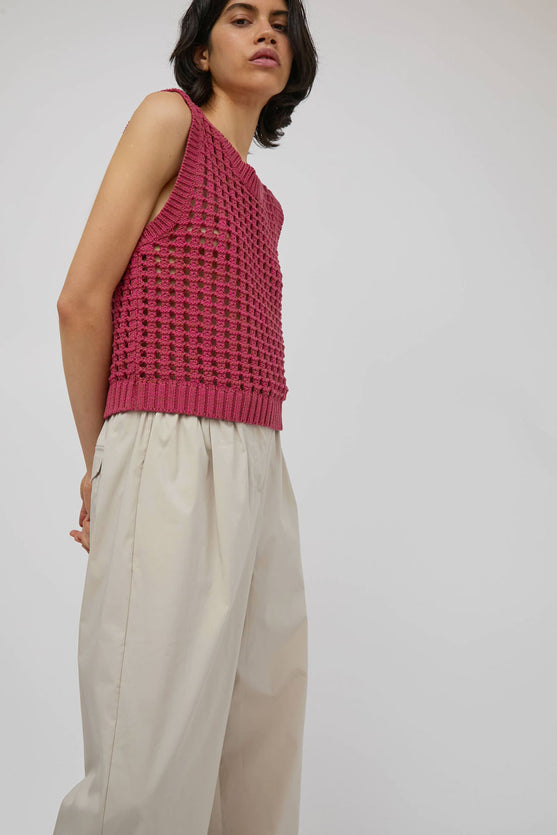 No.6 Reed Tank in Pink and Brown