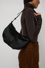 Nothing Written Calf Hair Shoulder Mini Bag in Furry Black
