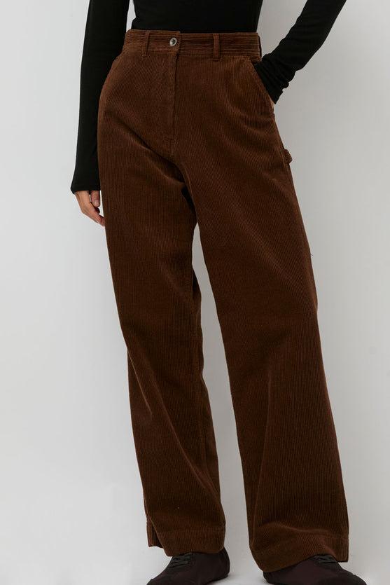 Nothing Written Corduroy Carpenter Pants in Dark Brown