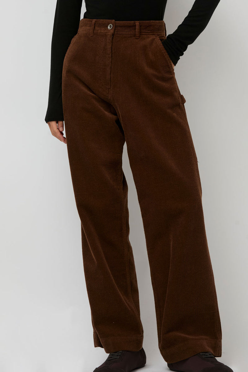 Nothing Written Corduroy Carpenter Pants in Dark Brown