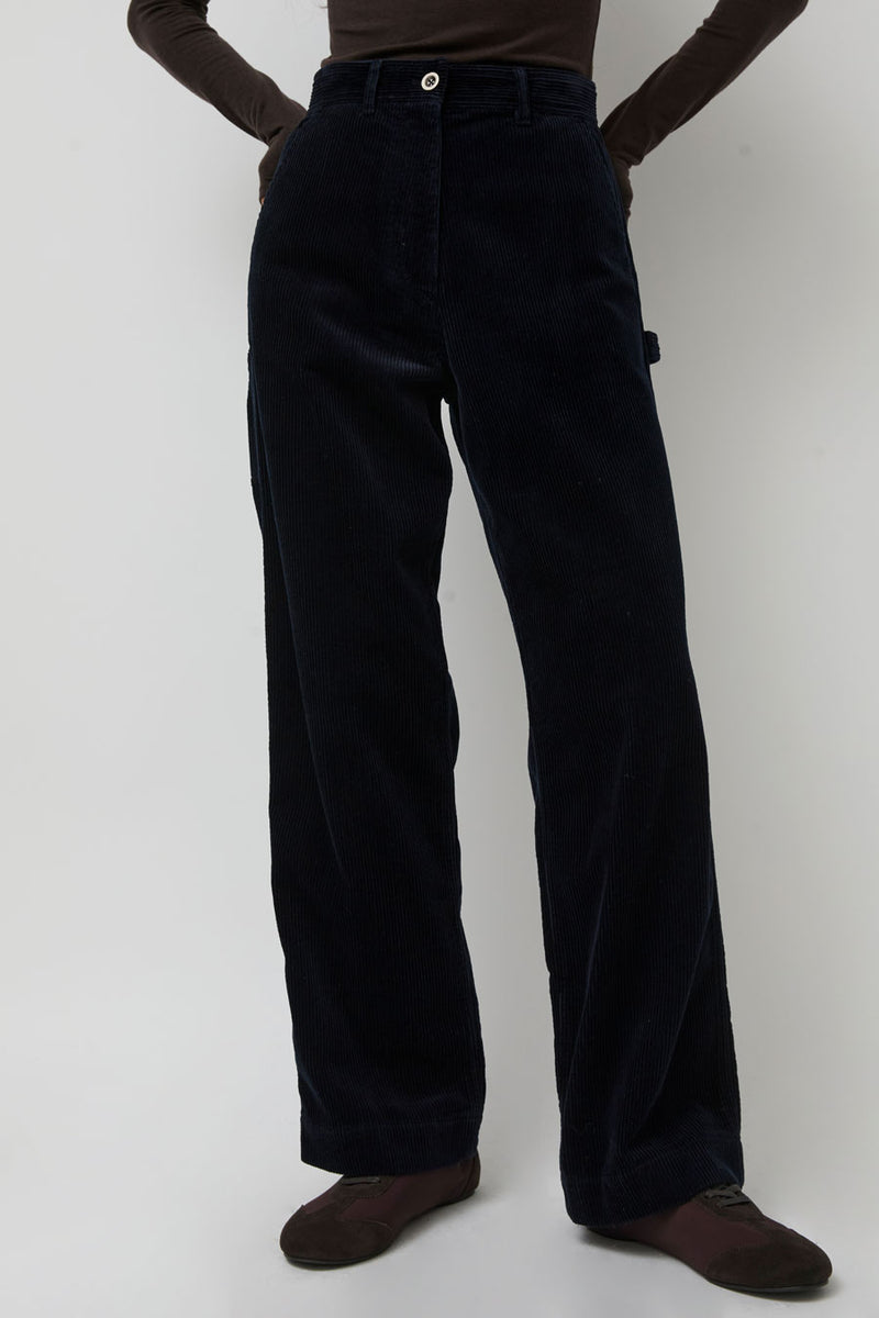 Nothing Written Corduroy Carpenter Pants in Dark Navy