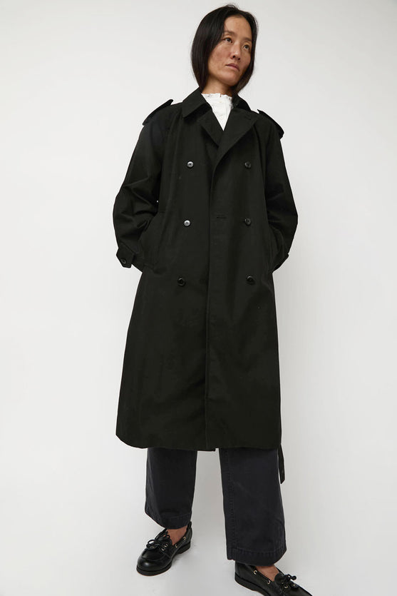 Nothing Written Oversized Double-Breasted Trench in Black
