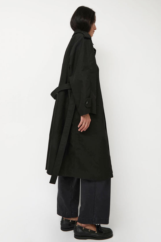 Nothing Written Oversized Double-Breasted Trench in Black