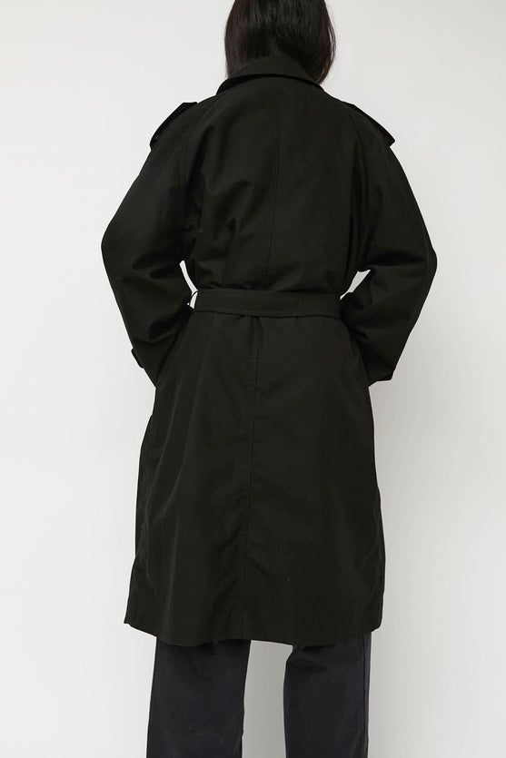 Nothing Written Oversized Double-Breasted Trench in Black