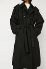 Nothing Written Oversized Double-Breasted Trench in Black