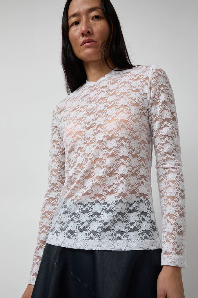 トップス neith. Too Big Ribbon Lace Shirt(White) Willow & Root Crochet Lace Top - Women's Shirts & Blouses in