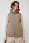 Pret Pour Partir Reversible Gilet in Beige Faux Fur and Taupe