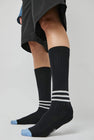 Rue Blanche Chausse Rayures Socks in Noir