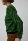 Rue Blanche Merino Stripe Sweater in Gazon/Marine/Mauve